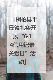 桐柏县平氏镇扎实开展“6·14信用记录关爱日”活动