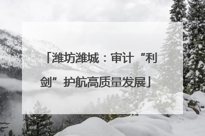 潍坊潍城：审计“利剑”护航高质量发展