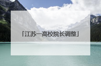 江苏一高校院长调整