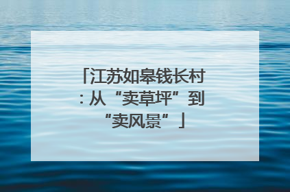 江苏如皋钱长村：从“卖草坪”到“卖风景”