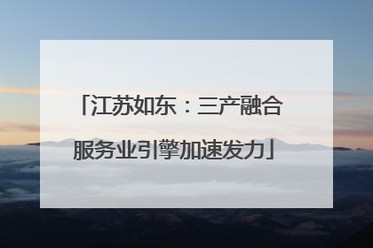 江苏如东：三产融合 服务业引擎加速发力