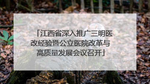 江西省深入推广三明医改经验暨公立医院改革与高质量发展会议召开