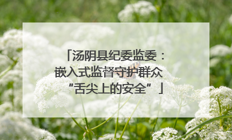 汤阴县纪委监委：嵌入式监督守护群众“舌尖上的安全”