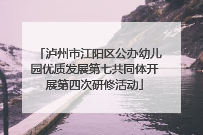 泸州市江阳区公办幼儿园优质发展第七共同体开展第四次研修活动