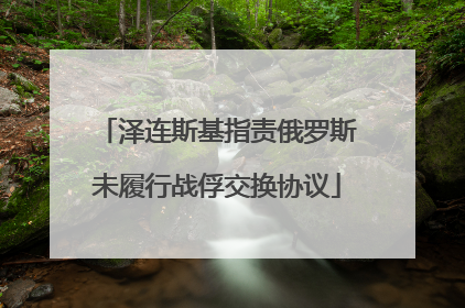 泽连斯基指责俄罗斯未履行战俘交换协议