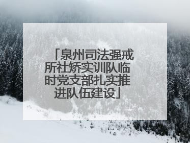 泉州司法强戒所社矫实训队临时党支部扎实推进队伍建设