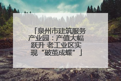 泉州市建筑服务产业园:产值大幅跃升 老工业区实现“破茧成蝶”