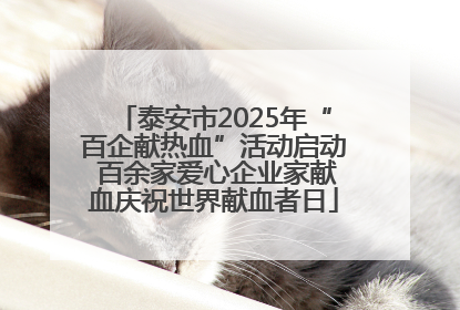 泰安市2025年“百企献热血”活动启动 百余家爱心企业家献血庆祝世界献血者日
