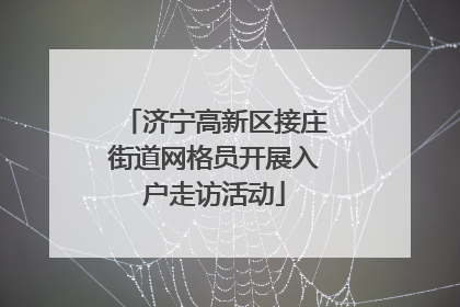 济宁高新区接庄街道网格员开展入户走访活动
