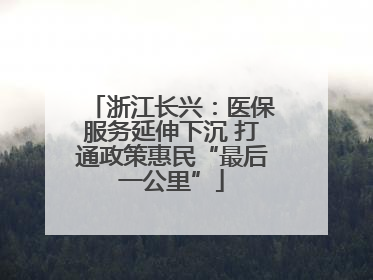 浙江长兴：医保服务延伸下沉 打通政策惠民“最后一公里”