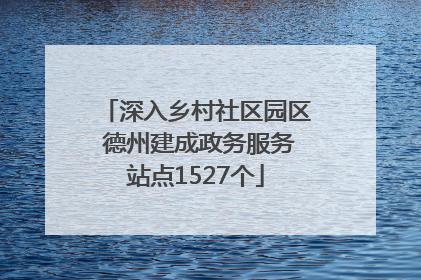 深入乡村社区园区 德州建成政务服务站点1527个