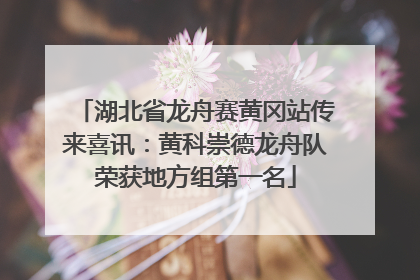 湖北省龙舟赛黄冈站传来喜讯：黄科崇德龙舟队荣获地方组第一名