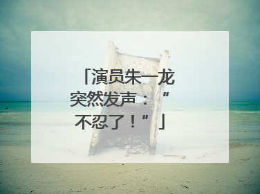 演员朱一龙突然发声：“不忍了！”