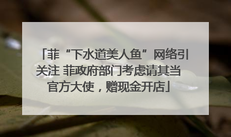菲“下水道美人鱼”网络引关注 菲政府部门考虑请其当官方大使，赠现金开店