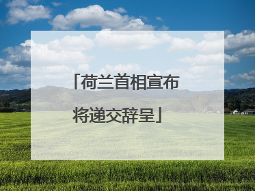 荷兰首相宣布将递交辞呈