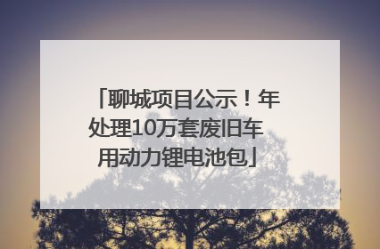 聊城项目公示！年处理10万套废旧车用动力锂电池包