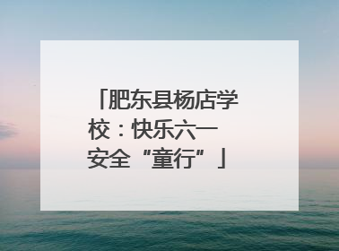 肥东县杨店学校：快乐六一 安全“童行”