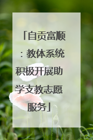 自贡富顺：教体系统积极开展助学支教志愿服务