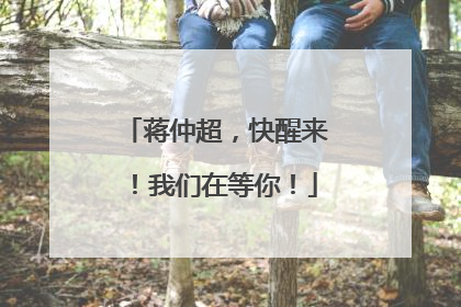 蒋仲超，快醒来！我们在等你！