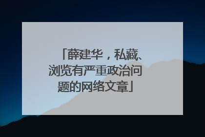 薛建华，私藏、浏览有严重政治问题的网络文章
