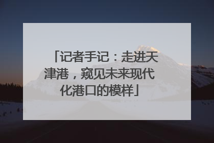 记者手记：走进天津港，窥见未来现代化港口的模样