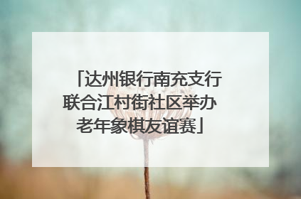 达州银行南充支行联合江村街社区举办老年象棋友谊赛