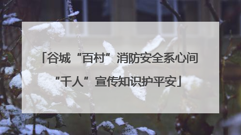 谷城“百村”消防安全系心间 “千人”宣传知识护平安