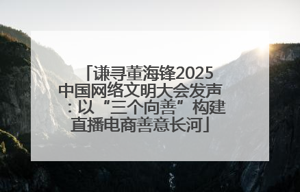 谦寻董海锋2025中国网络文明大会发声：以“三个向善”构建直播电商善意长河
