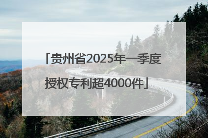 贵州省2025年一季度授权专利超4000件