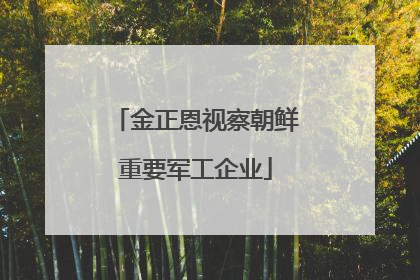 金正恩视察朝鲜重要军工企业