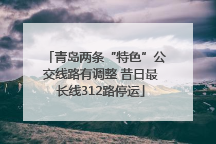 青岛两条“特色”公交线路有调整 昔日最长线312路停运