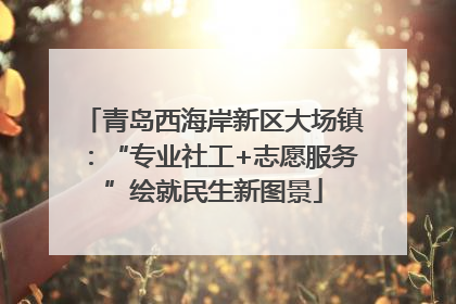 青岛西海岸新区大场镇：“专业社工+志愿服务”绘就民生新图景