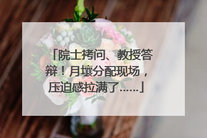 院士拷问、教授答辩！月壤分配现场，压迫感拉满了……