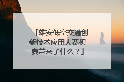 雄安低空交通创新技术应用大赛初赛带来了什么？