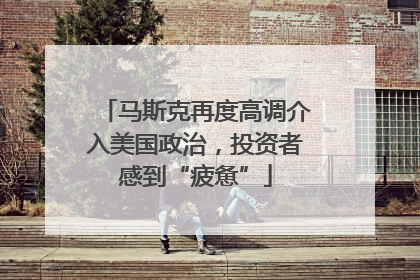 马斯克再度高调介入美国政治，投资者感到“疲惫”