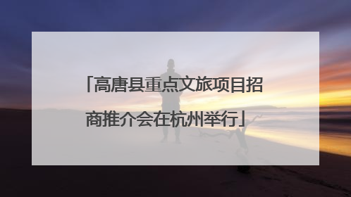 高唐县重点文旅项目招商推介会在杭州举行