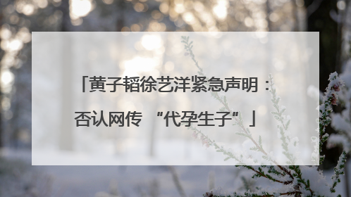 黄子韬徐艺洋紧急声明：否认网传 “代孕生子”