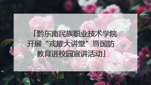 黔东南民族职业技术学院开展“戎耀大讲堂”暨国防教育进校园宣讲活动