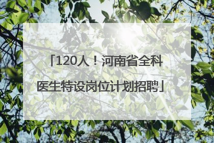 120人！河南省全科医生特设岗位计划招聘