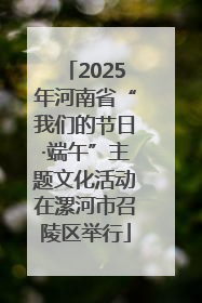 2025年河南省“我们的节日·端午”主题文化活动在漯河市召陵区举行
