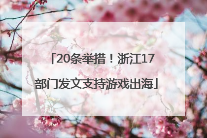 20条举措！浙江17部门发文支持游戏出海