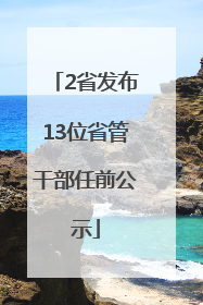2省发布13位省管干部任前公示