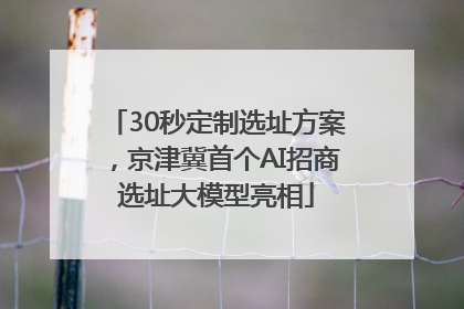 30秒定制选址方案，京津冀首个AI招商选址大模型亮相