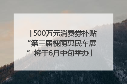 500万元消费券补贴 “第三届槐荫惠民车展”将于6月中旬举办