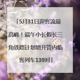 5月31日迎客流最高峰！端午小长假长三角铁路计划增开管内临客列车139对