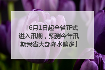 6月1日起全省正式进入汛期，预测今年汛期我省大部降水偏多