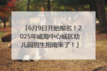 6月9日开始报名！2025年威海中心城区幼儿园招生指南来了！