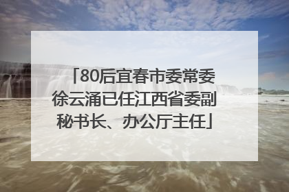80后宜春市委常委徐云涌已任江西省委副秘书长、办公厅主任