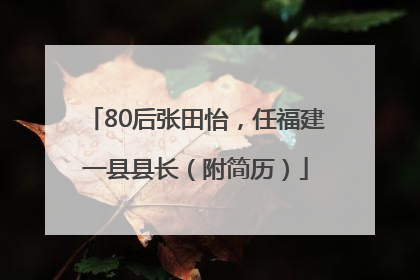 80后张田怡，任福建一县县长（附简历）